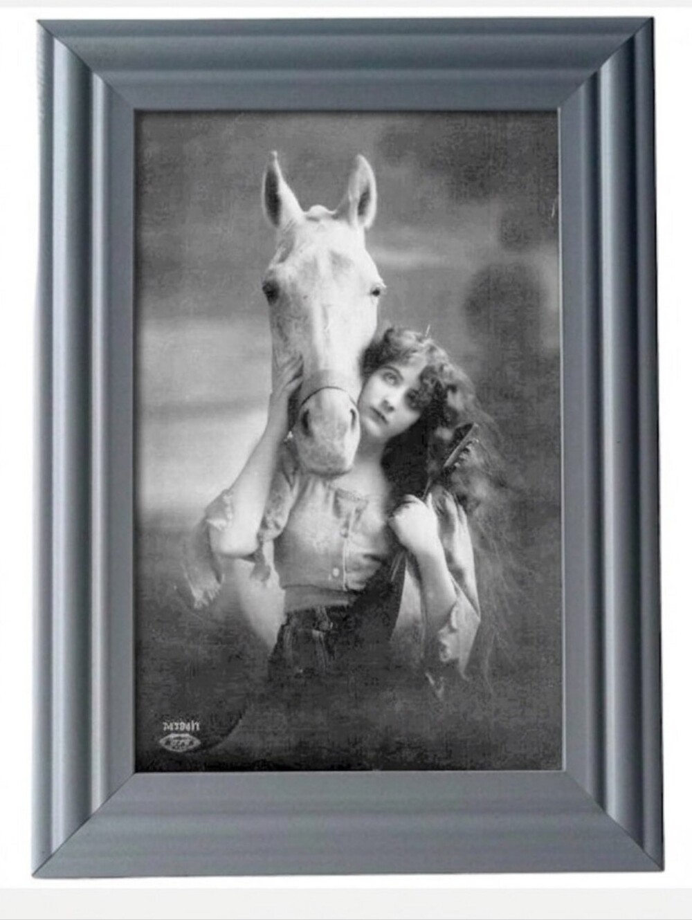 Vintage Wicca Gypsy Girl With Horsw Retro Boho Bohemian Gypsy Farmhouse Framed